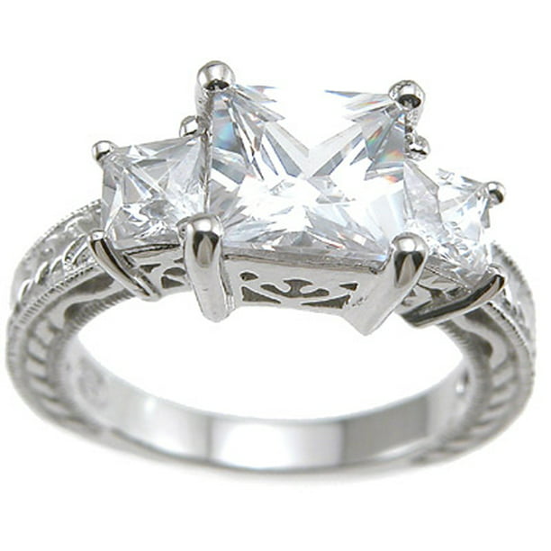 Details about   Wedding Engagement Bridal Promise Ring 1.00 Carat Princess Cut 925 Sterling Silv